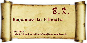 Bogdanovits Klaudia névjegykártya